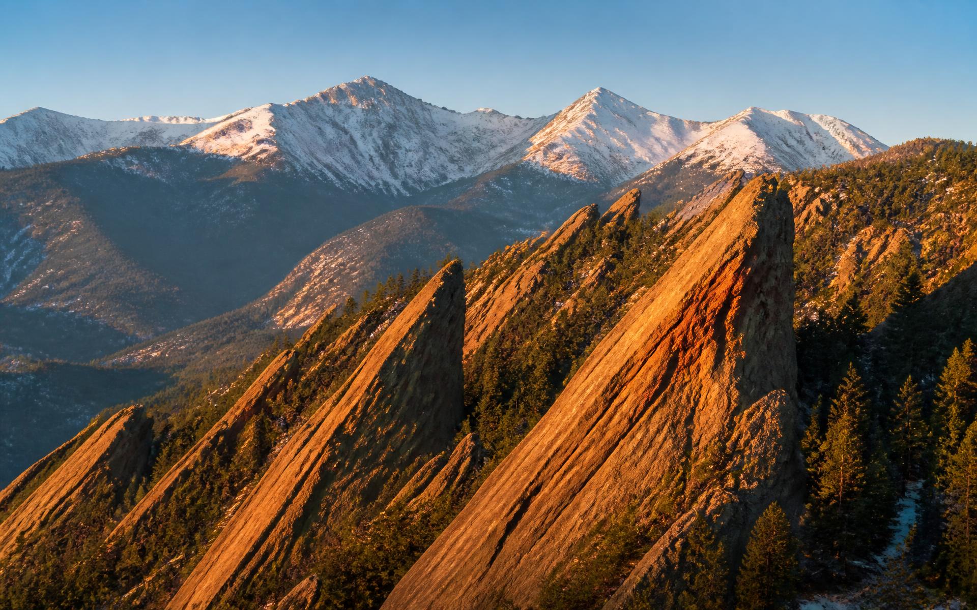 Mountain range at golden hour